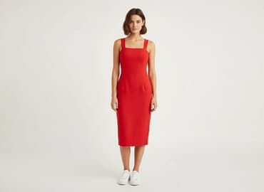 czerwona sukienki midi: Sukienka damska, rozmiar S — 1