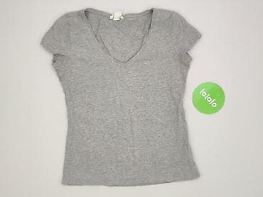 szare koszulki: H&M Basic, T-shirt damski, rozmiar M — 2