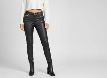 sinsay czarne spodnie z wysokim stanem: Sinsay, Spodnie materiałowe damskie, rozmiar S — 1