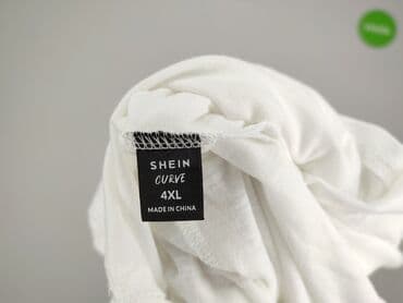 biała koszulka damska z długim rękawem: Shein Curve, T-shirt damski, rozmiar 4XL — 4