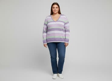 sweter w paski: Sweter damski, rozmiar 5XL — 6