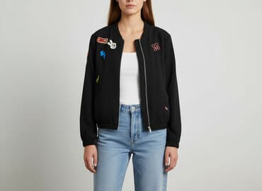 mohito kurtka jeansowa z nadrukiem: Mohito, Women`s bomber jacket, size 2XS — 1