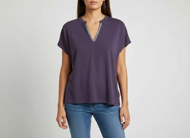 czarne t shirty damskie w serek: Mohito, T-shirt damski, rozmiar S — 6