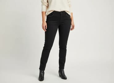 granatowa marynarka szare spodnie: Miaoni, Spodnie materiałowe damskie, XL — 6