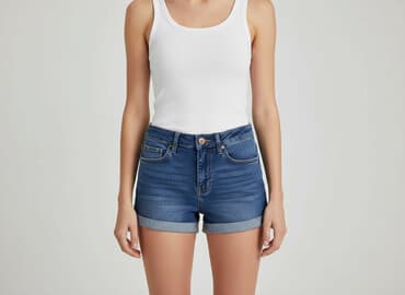 szerokie krótkie spodenki jeansowe: Stradivarius, Shorts for women, size XS — 1