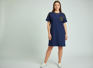 granatowa bluzka na ramiączkach: Sukienka damska, rozmiar 3XL — 5