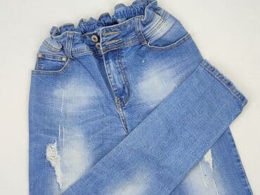 spodnie z dziurami wysoki stan: Jeansy damskie, M — 1
