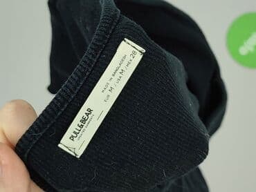 czarne prążkowane bluzki: PULL&BEAR, Top damski, rozmiar M — 5