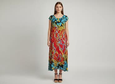 czerwona sukienki maxi: Sukienka damska, rozmiar M — 1