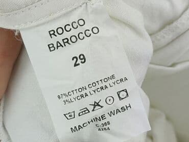 biale szerokie jeansy: Roccobarocco, Spodnie materiałowe damskie, rozmiar M — 5