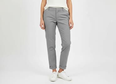 bordowe woskowane spodnie: Drykorn, Spodnie materiałowe damskie, M — 7