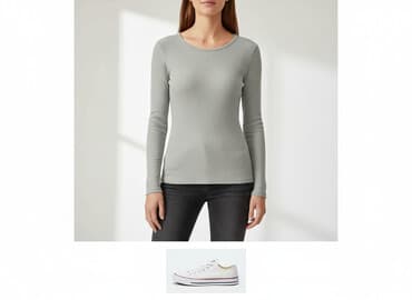 t shirty prążkowany: T-shirt damski, rozmiar S — 1