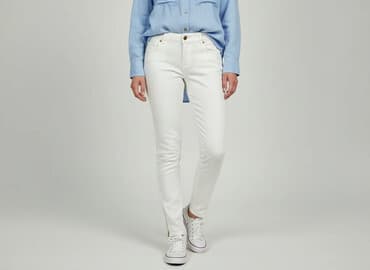 metalowe guziki do dżinsów: Jeansy damskie, rozmiar S — 7