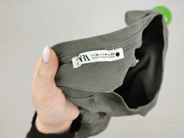 koszula w krate brazowa: Zara, T-shirt damski, M — 4