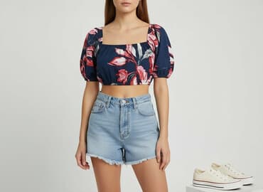 bluzka z bufiastymi rekawami: Top damski, rozmiar S — 5