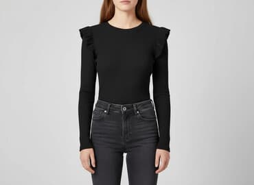 czarne bluzki z długim rękawem zara: Zara, Bluzka damska, rozmiar S — 1