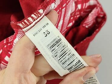 czerwona obcisła sukienka h: Spodnie materiałowe damskie, rozmiar S — 4