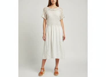 sukienka koronkowa biała boho: Sukienka damska, rozmiar S — 6