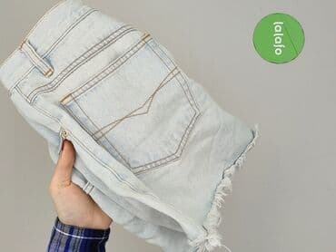 krótkie spodenki z wysokim stanem jeansowe: Szorty damskie, rozmiar L — 5