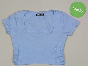 sinsay bluzki z krótkim rękawem: Sinsay, Top damski, rozmiar 2XS — 2