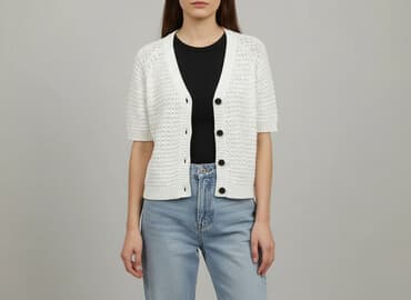 sweter z dekoltem v: Kardigan damski, rozmiar One size — 6