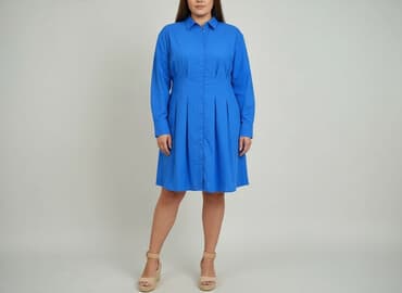 niebieska sukienka z długim rękawem: Sinsay, Women`s dress, size XL — 1