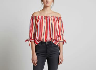 bluzka z odkrytym ramieniem allegro: FB Sister, Bluzka damska, rozmiar S — 6