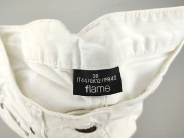 biale szerokie jeansy: Flame, Jeansy damskie, rozmiar M — 4