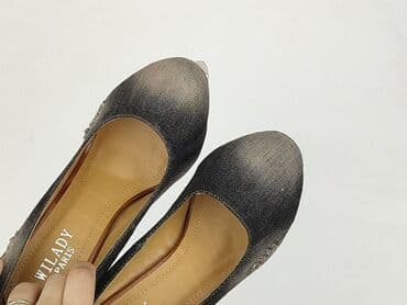 srebrne buty na słupku ccc: Półbuty damskie, rozmiar 38 — 4