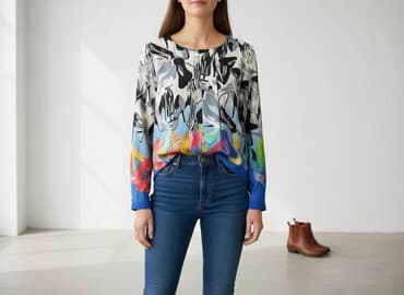 ja lubię dżinsy szpilki długie rzęsy ulub: Bluzka damska, rozmiar L — 1