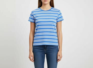 koszulka z długim rękawem w paski: Faded Glory, T-shirt damski, rozmiar L — 6