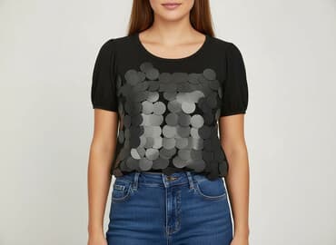 czarne bluzki siateczka: Bluzka damska, rozmiar S — 5