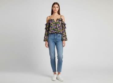 bershka bluzki w kwiaty: Bershka, Bluzka damska, rozmiar XS — 7