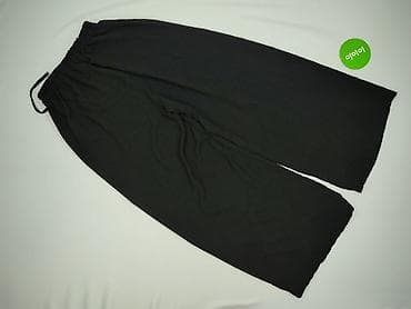 aladynki: Czarne, damskie spodnie o szerokiej nogawce (culottes/palazzo) z — 3