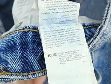 krótkie jeansowe spodenki z wysokim stanem podarte: Denim, Szorty damskie, rozmiar S — 5