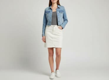 biała spódnice jeansowe allegro: CAMAIEU, Spódnica damska, rozmiar L — 6