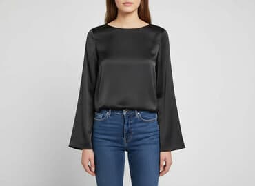 bluzka czarna na impreze: H&M, Top damski, rozmiar M — 7