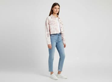 kurtka jeansowa z futerkiem bershka: Bershka, Kurtka jeansowa damska, rozmiar XS — 1