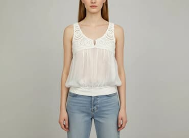 bluzka na lato na szydełku: T-shirt damski, rozmiar S — 5