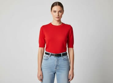 czerwona koszula sinsay: Sinsay, T-shirt damski, rozmiar S — 1