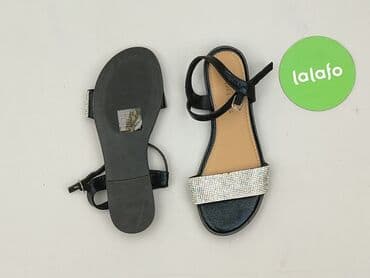 sandały płaskie z kamieniami: Sandals for women, size 37 — 4