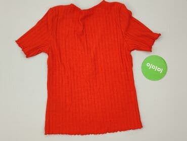 czerwona bluzki z dekoltem v: H&M, T-shirt damski, rozmiar S — 4