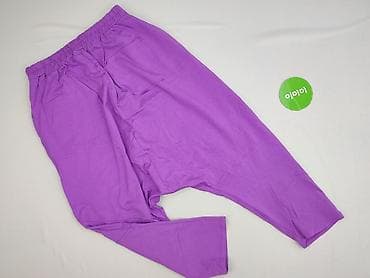 comfortable buty: Fioletowe damskie spodnie typu harem/jogger z obniżonym krokiem. - — 3