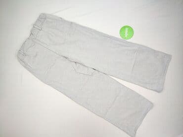 szare szerokie jeansy: Spodnie materiałowe damskie, rozmiar L — 3