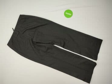 spodnie z wysokim stanem czarne eleganckie: Material trousers for women, size L — 3