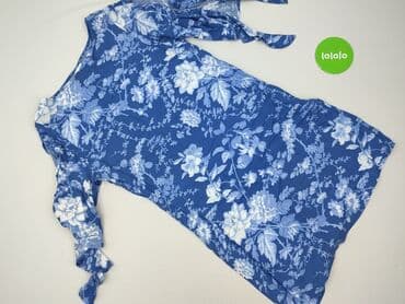 niebieska sukienka w kwiaty h m: H&M, Sukienka damska, rozmiar M — 3