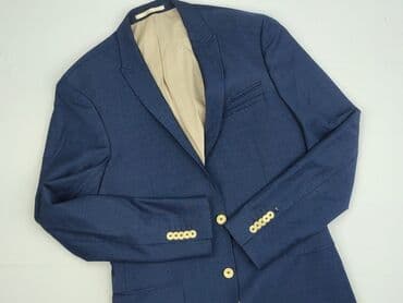 Marynarka męska Bertoni - Kolor: granatowy (melanżowa faktura