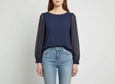 granatowe bluzki wizytowe: Bluzka damska, rozmiar S — 5