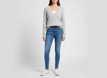 poliamid w swetrze: H&M Basic, Sweter damski, rozmiar M — 7