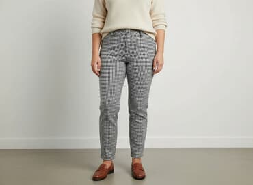 new yorker spodnie w krate: Material trousers for women, size XL — 1